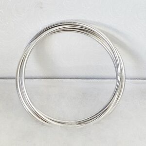 Artisan 925 Sterling Silver Interlocking Triple Bangle Bracelets